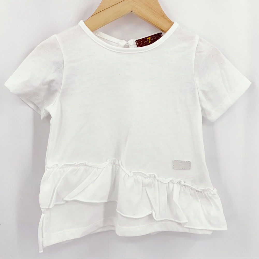 7 for all Mankind white ruffle bottom top 24 month‎